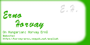 erno horvay business card